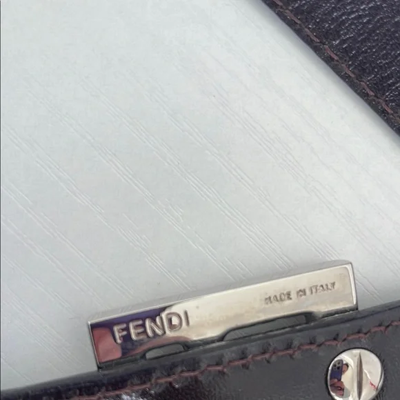 FENDI Black and Brown Monogram Shoulder Bag - Picture 4 of 5
